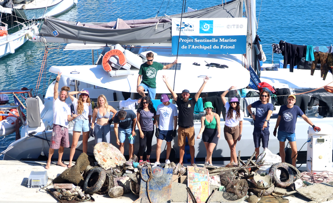 Projet Sentinelle 2023, 2ᵉ édition — dépollution sous-marine à l'Archipel du Frioul, Team Oxygen Marseille